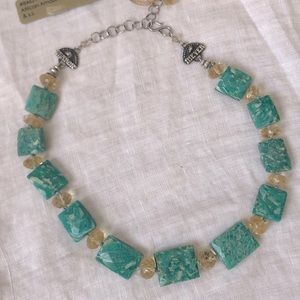 Sharon Meyer African Amazonite, Citrine & Sterling Silver Necklace